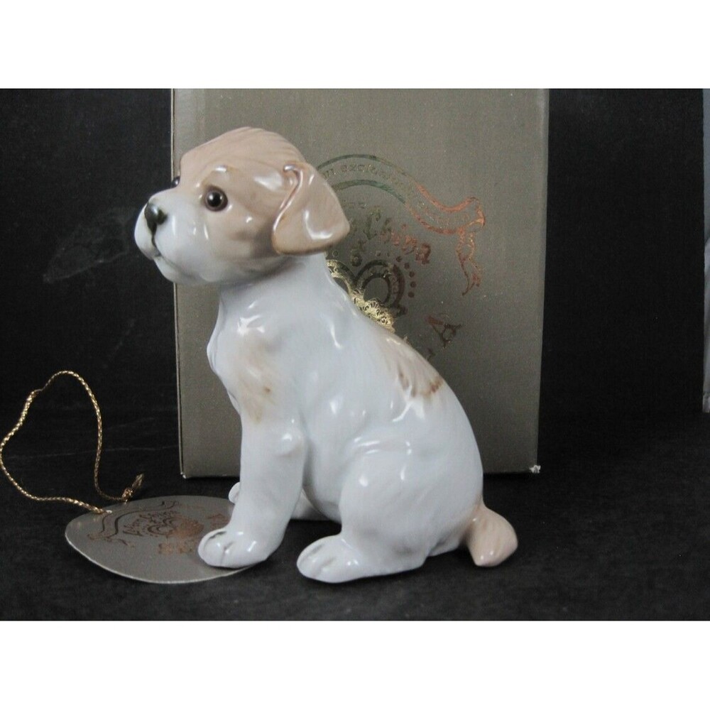 Vintage 1986 Lefton Sevilla Dog Figurine 1986 NOS Original Box 05487/A